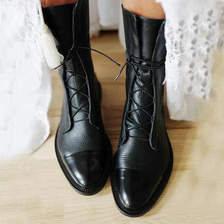 Sidélia | Bottines Femme Vintage Lacets Talon Confortable