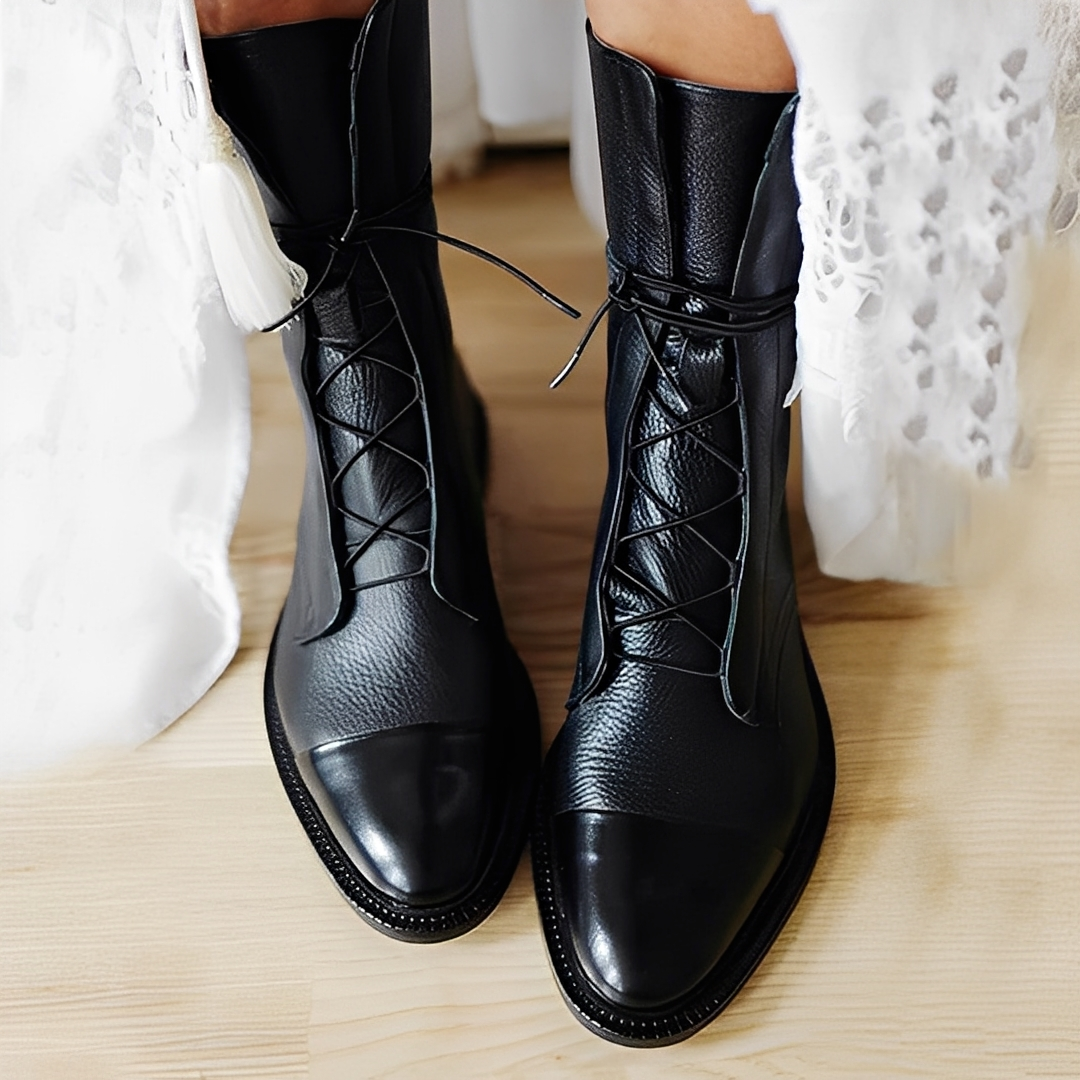 Bottines Femme en Cuir à Lacets | Élégantes et Confortables