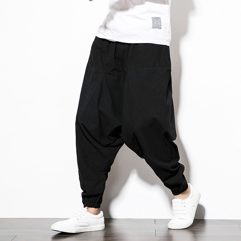 Angevin | Pantalon Jogger Homme Harem Fit Taille Élastique à Cordon, Style Baggy Moderne