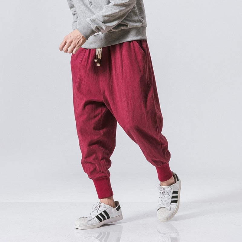 Angevin | Pantalon Jogger Homme Harem Fit Taille Élastique à Cordon, Style Baggy Moderne