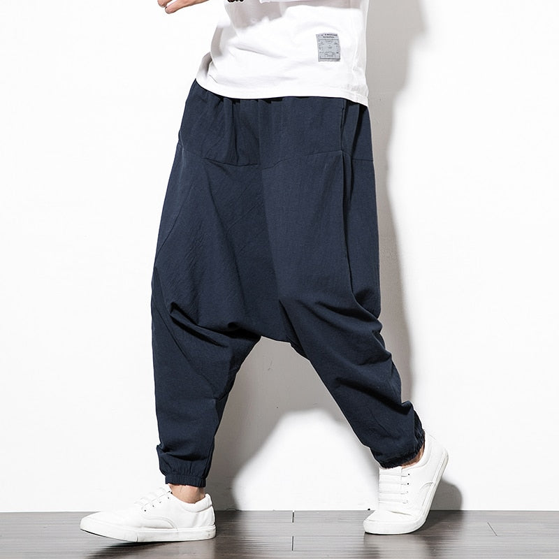 Angevin | Pantalon Jogger Homme Harem Fit Taille Élastique à Cordon, Style Baggy Moderne