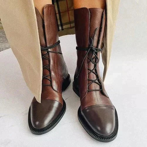Sidélia | Bottines Femme Vintage Lacets Talon Confortable