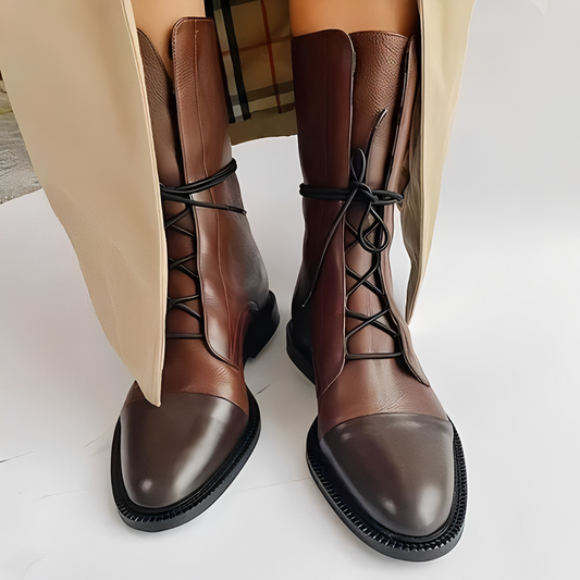 Bottines Femme en Cuir à Lacets | Élégantes et Confortables