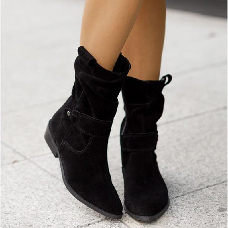 Rosea | Bottines en Suède à Fermeture Latérale pour Femme