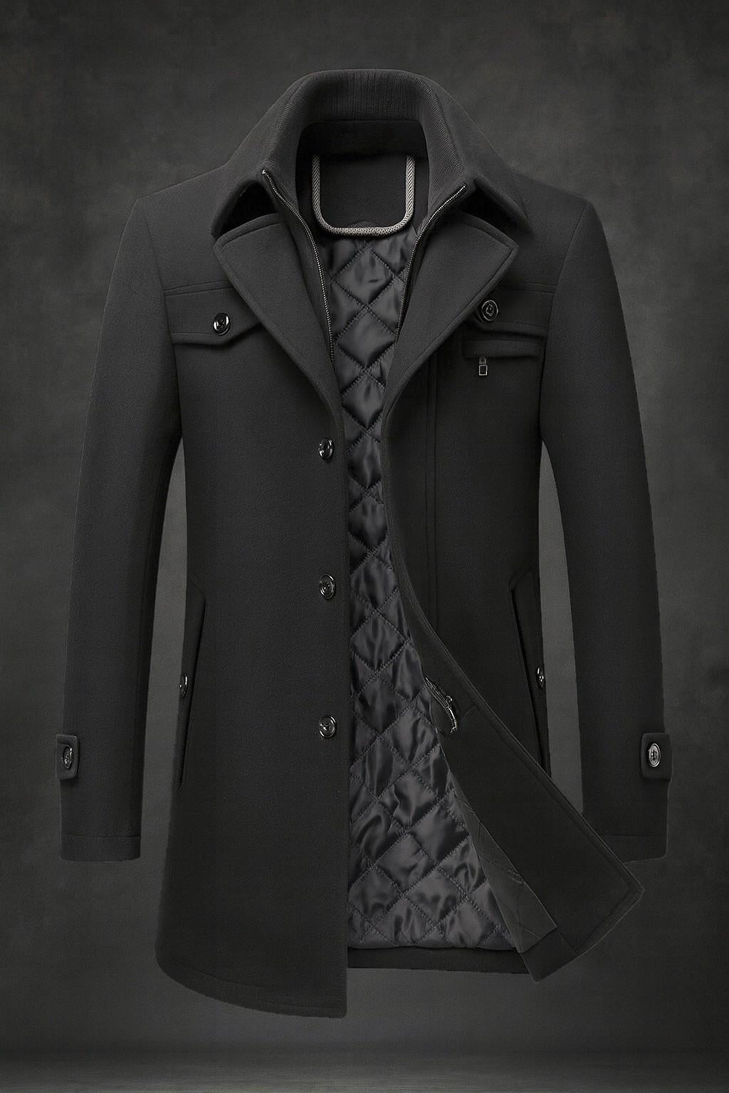 Manteau Homme Élégant | Doublure Matelassée Chaude