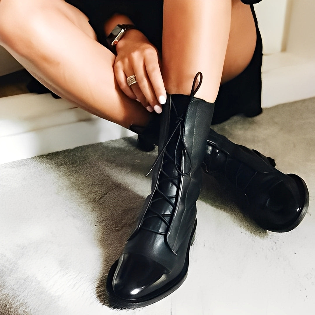 Bottines Femme en Cuir à Lacets | Élégantes et Confortables