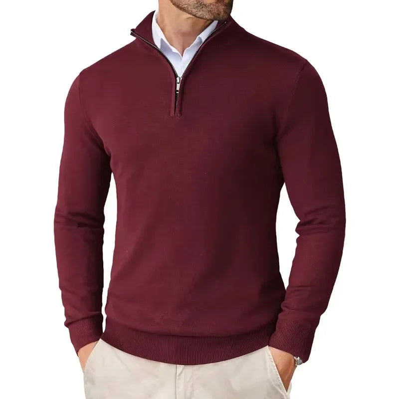 Pull Homme en Maille avec Col Zippé | Style Casual & Business