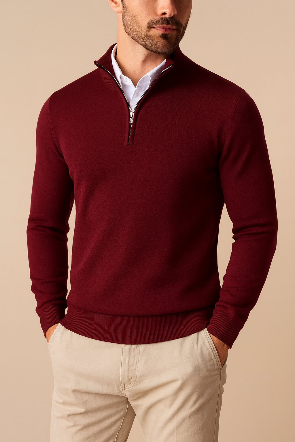 Pull pour homme avec demi-fermeture éclair – Confortable, Moderne & Polyvalent