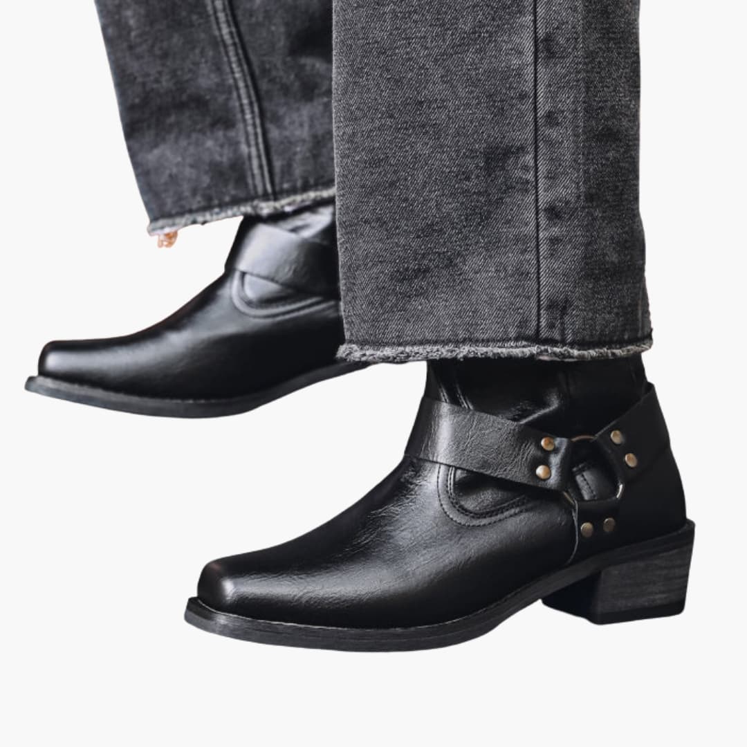 Bottes Homme Western | Bottines à Talon Bas & Élastiques Latéraux