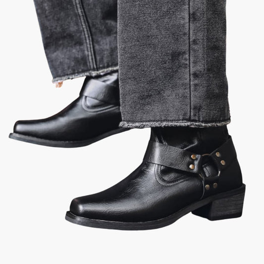 Bottes Homme Western | Bottines à Talon Bas & Élastiques Latéraux