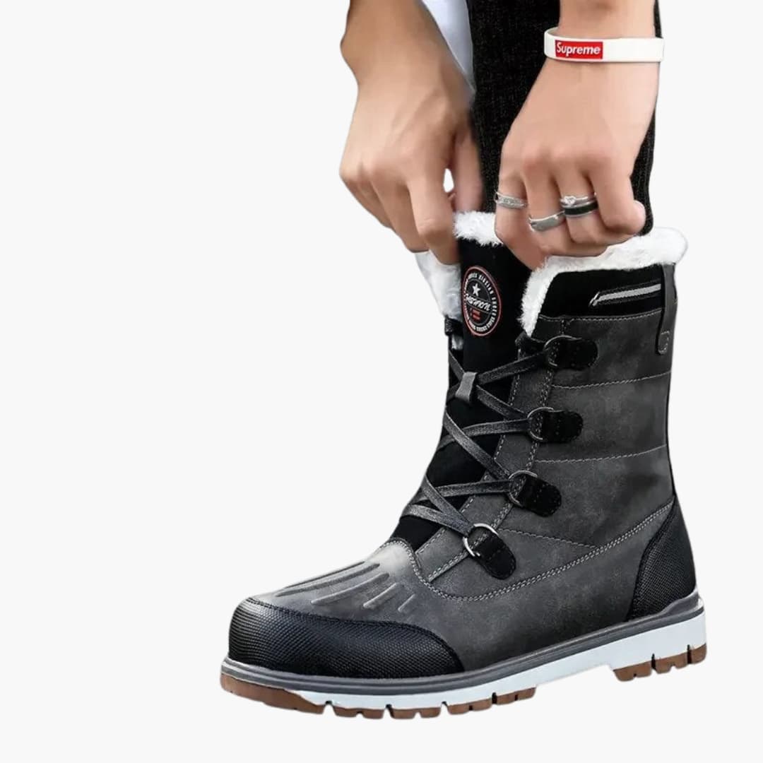 Bottes d’Hiver Homme – Chaudes, Lacées & Semelle Antidérapante