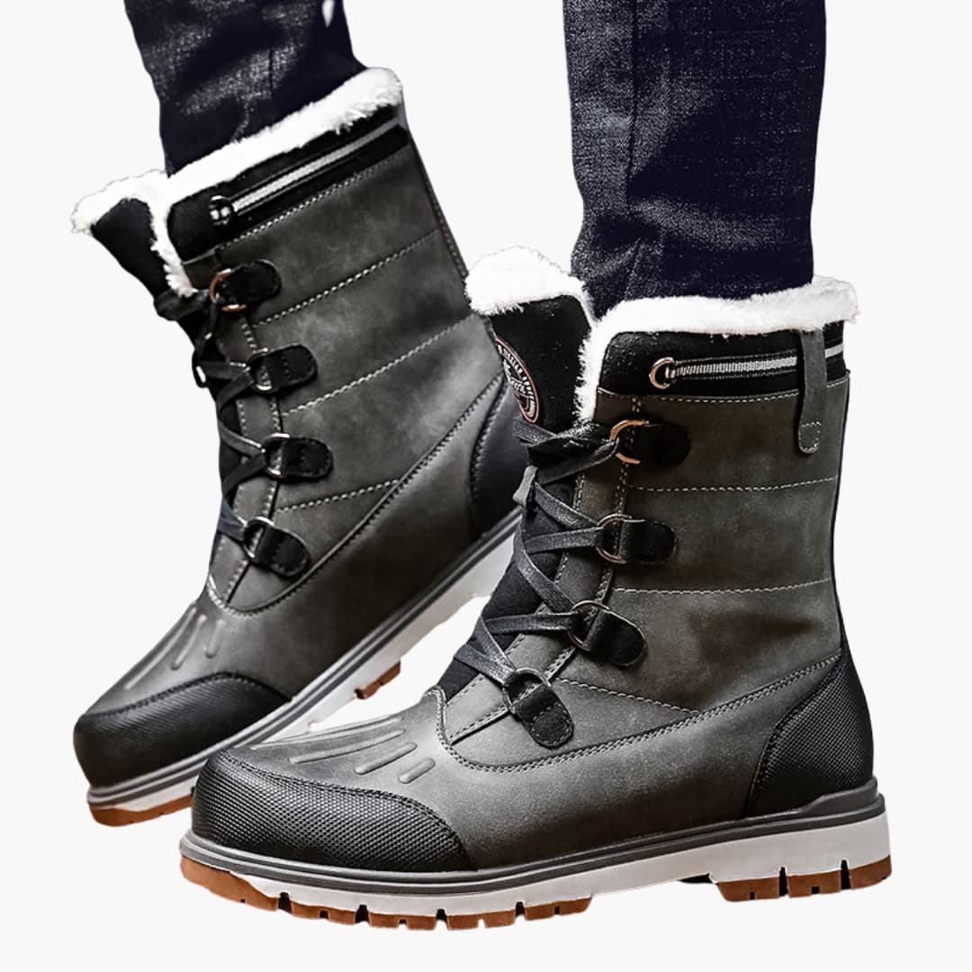 Bottes d’Hiver Homme – Chaudes, Lacées & Semelle Antidérapante