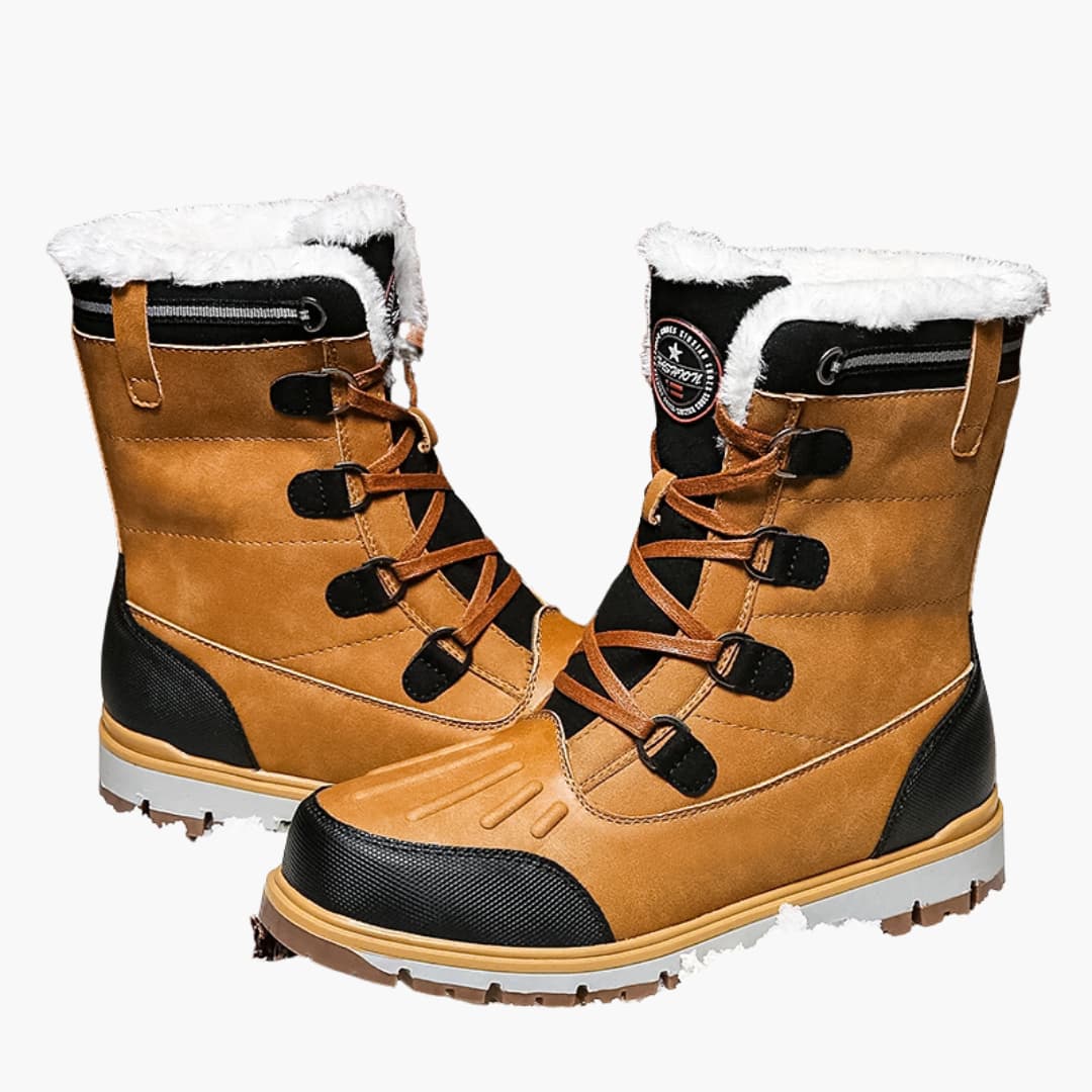 Bottes d’Hiver Homme – Chaudes, Lacées & Semelle Antidérapante