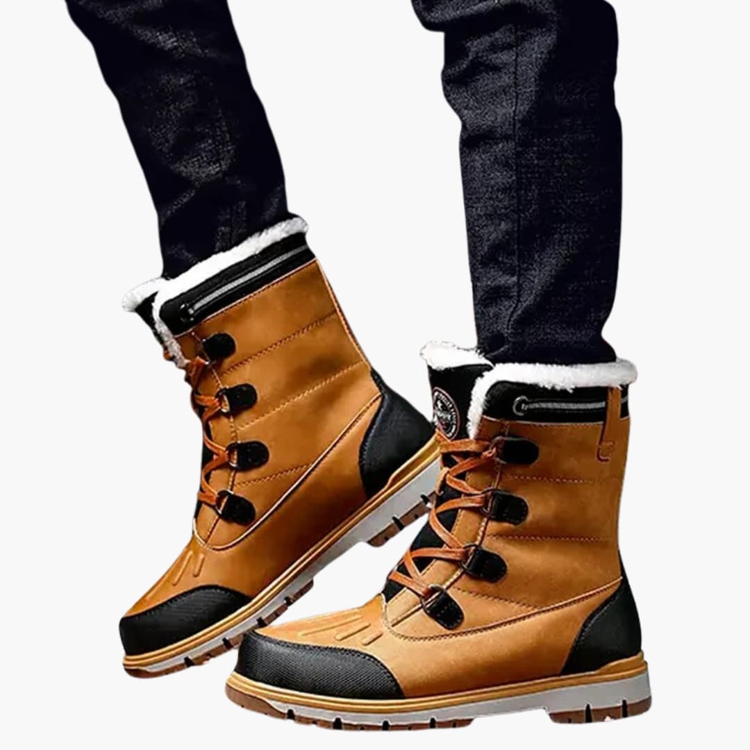 Bottes d’Hiver Homme – Chaudes, Lacées & Semelle Antidérapante