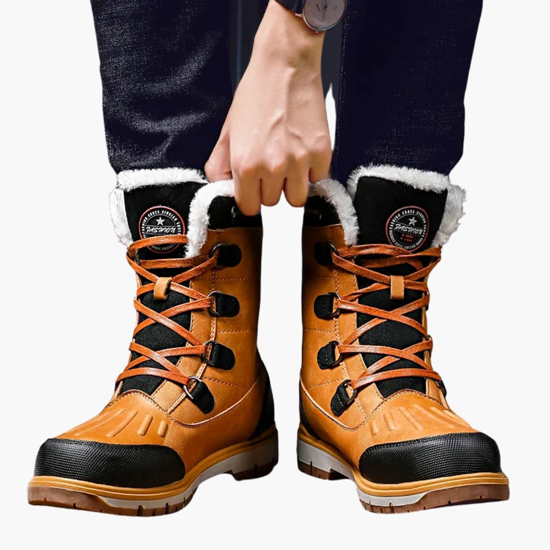 Bottes d’Hiver Homme – Chaudes, Lacées & Semelle Antidérapante