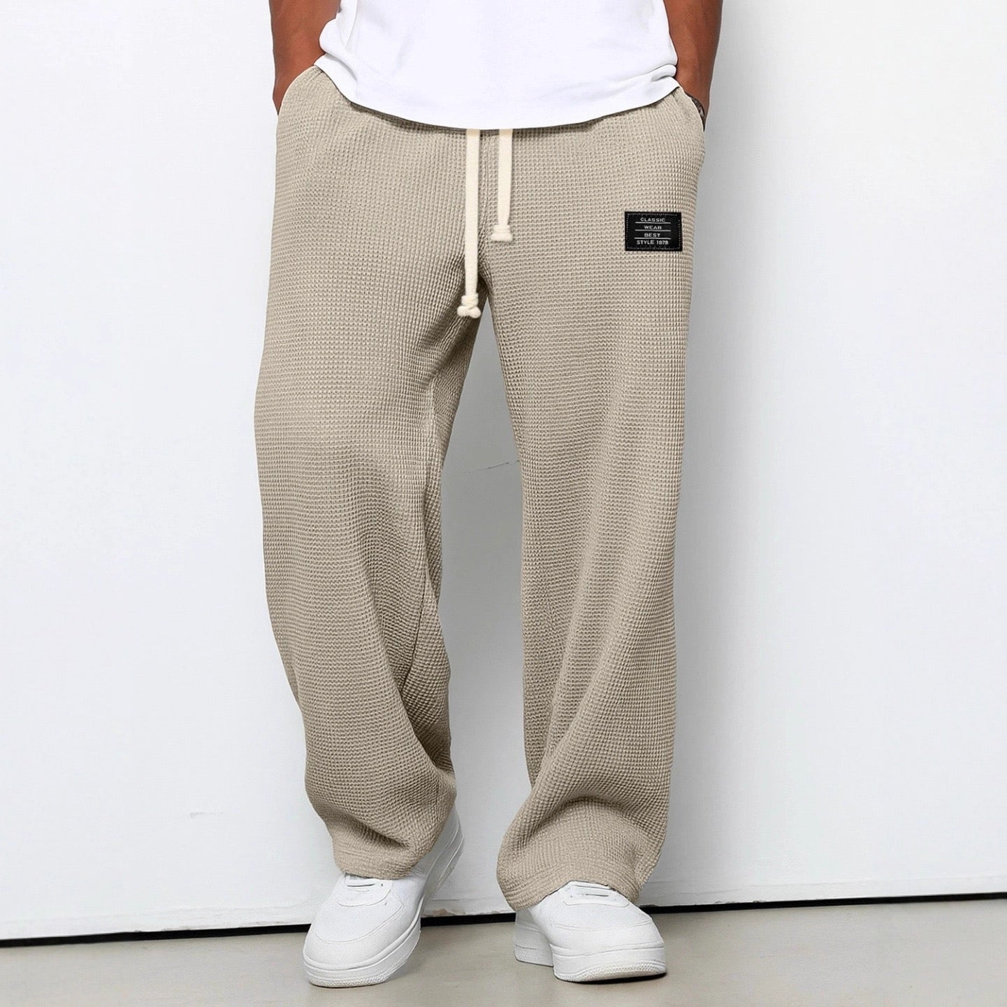Pantalon Homme Relax en Tricot Waffle | Confort et Style Décontracté