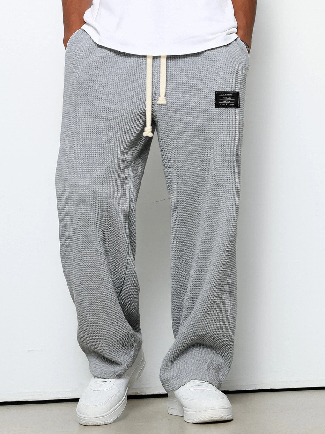 Pantalon Homme Relax en Tricot Waffle | Confort et Style Décontracté