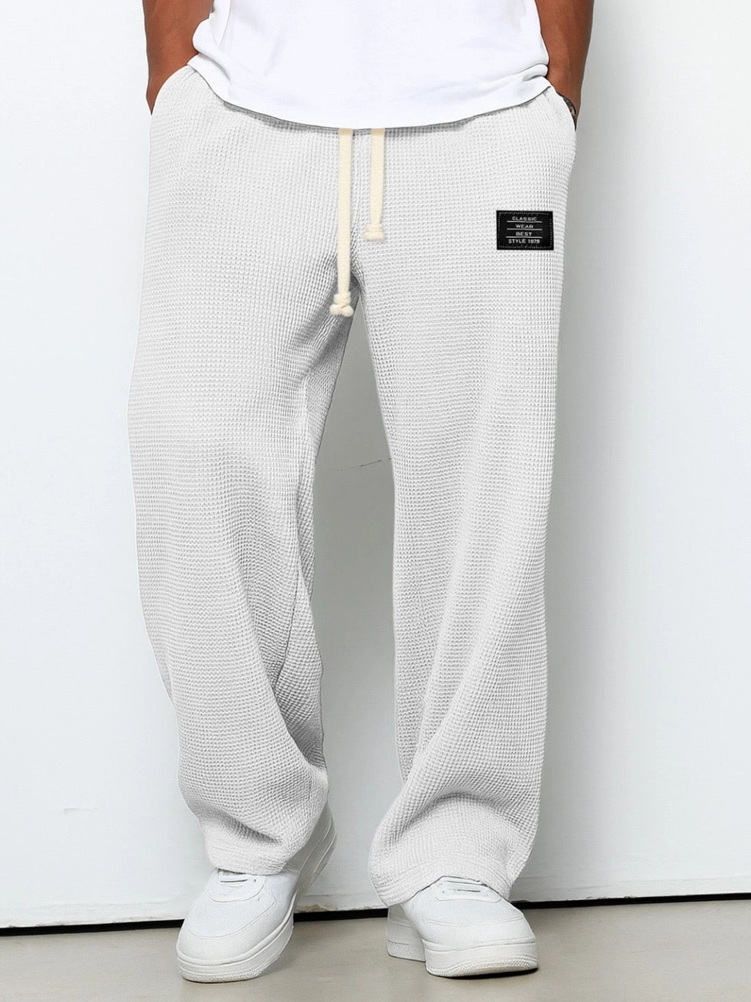 Pantalon Homme Relax en Tricot Waffle | Confort et Style Décontracté