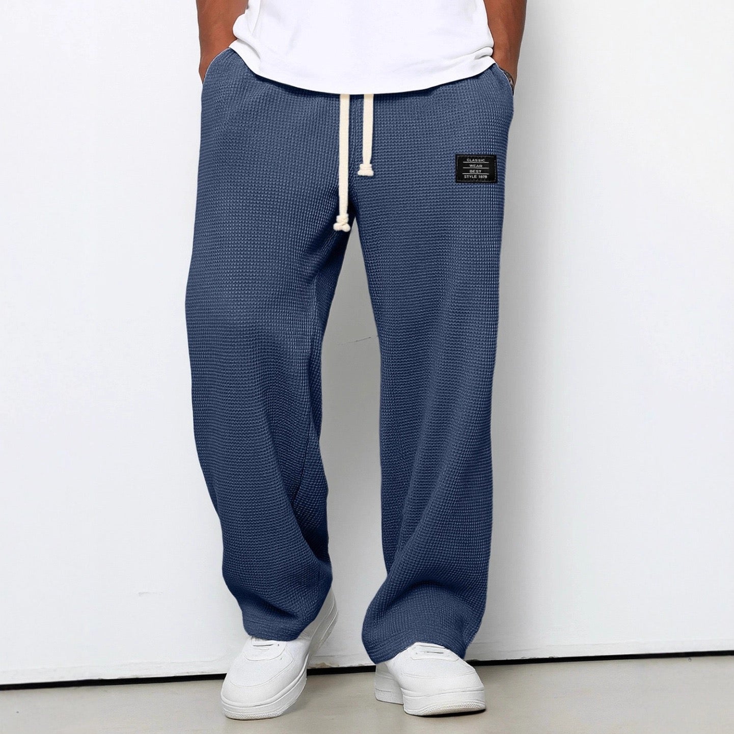 Pantalon Homme Relax en Tricot Waffle | Confort et Style Décontracté