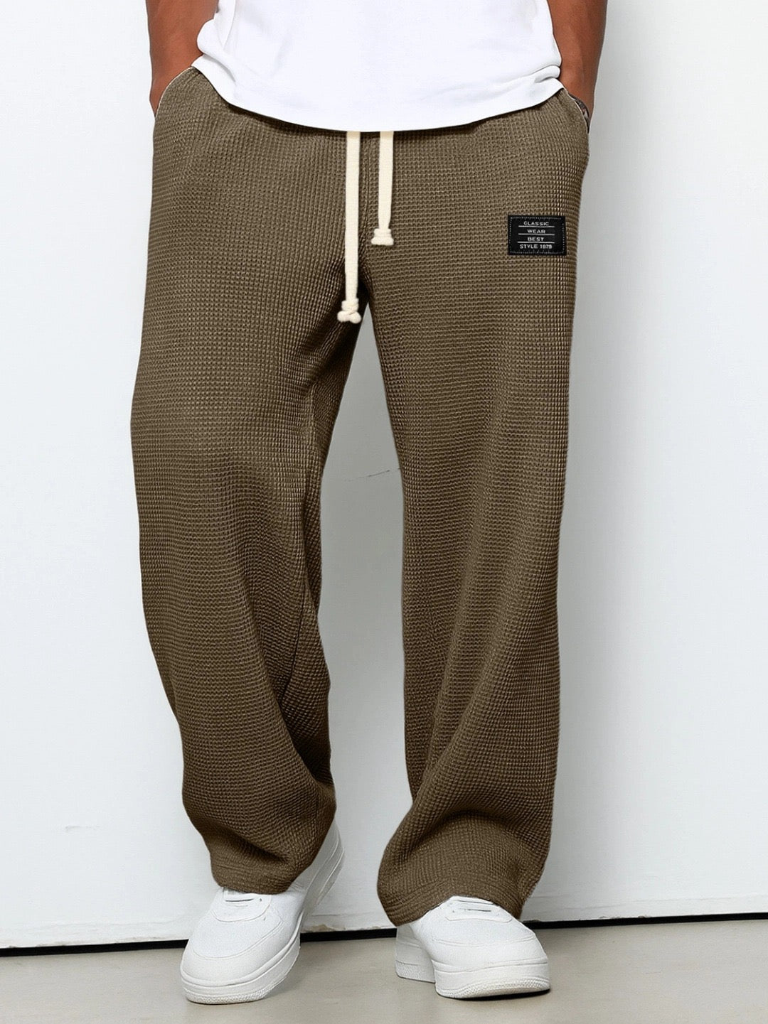 Pantalon Homme Relax en Tricot Waffle | Confort et Style Décontracté