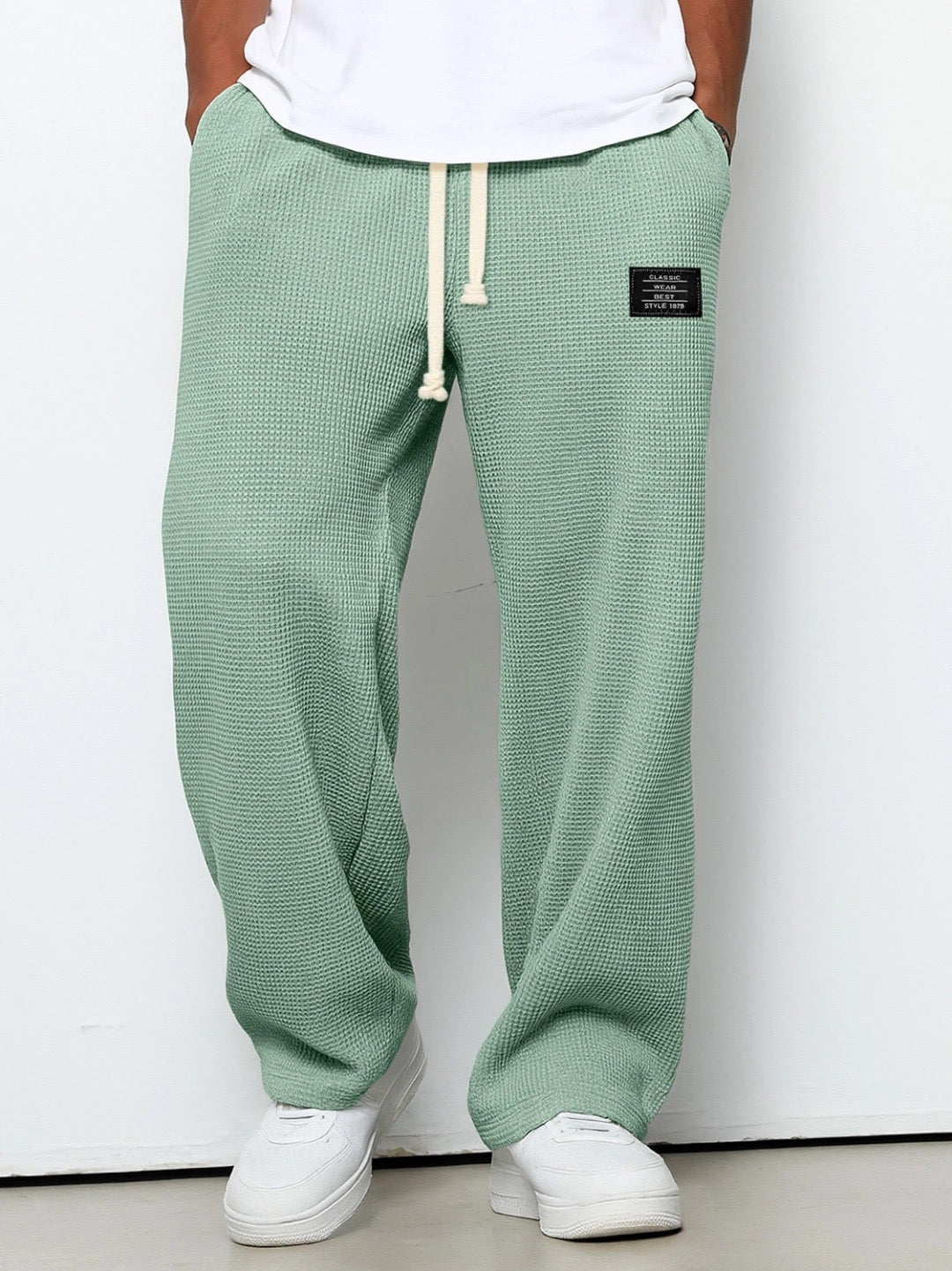 Pantalon Homme Relax en Tricot Waffle | Confort et Style Décontracté