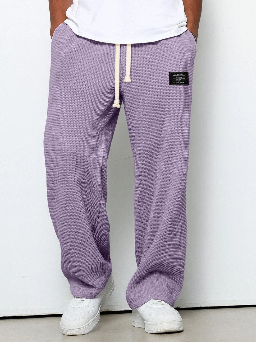 Pantalon Homme Relax en Tricot Waffle | Confort et Style Décontracté