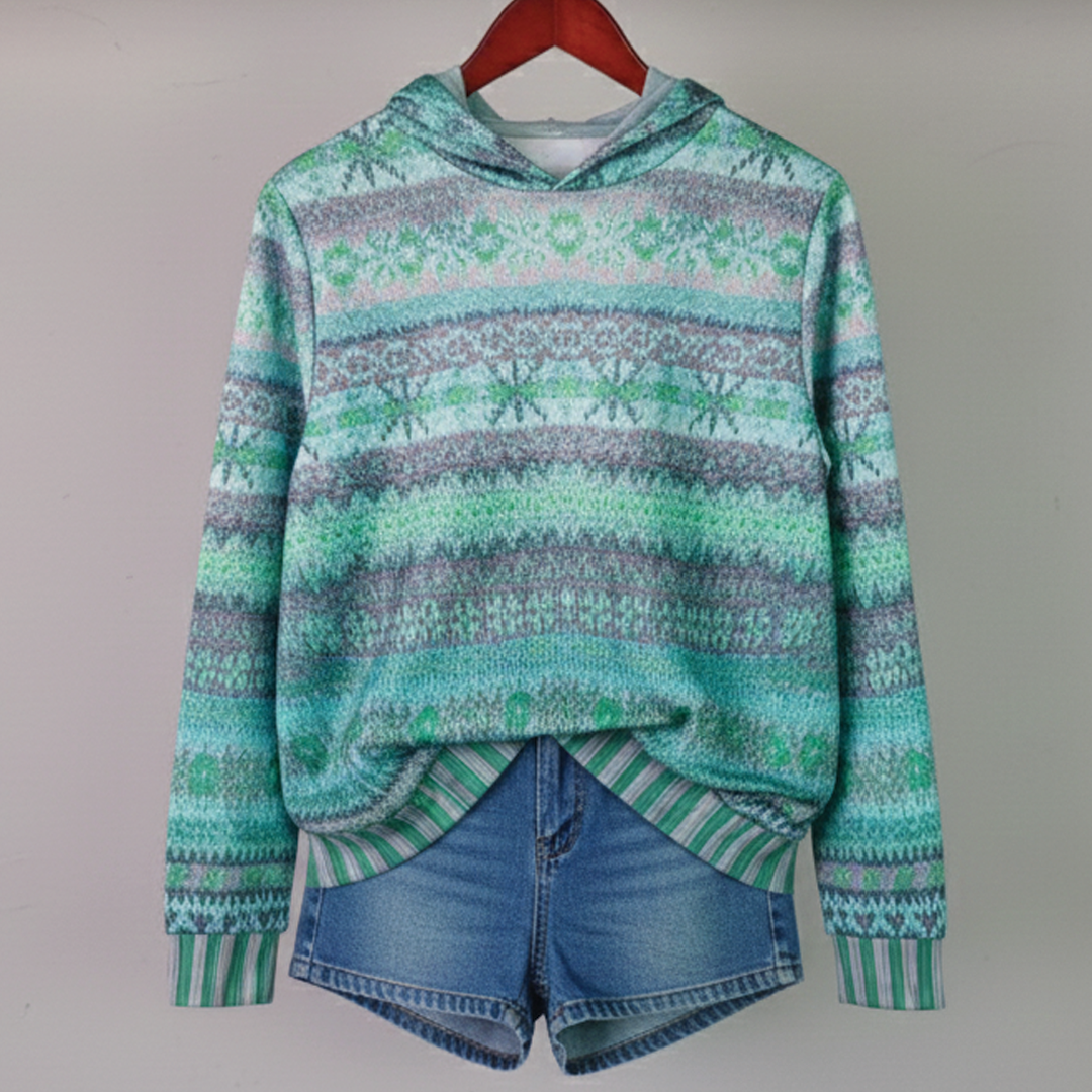Hoodie décontracté à motif pour femme – Confortable, Stylé & Polyvalent