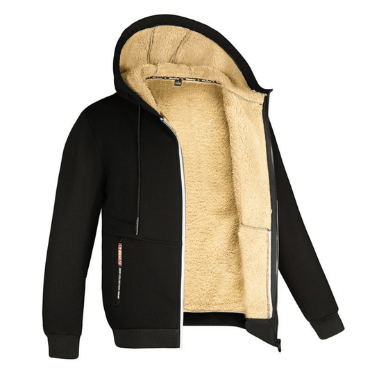 Hoodie Homme Doublé Polaire | Capuche avec Cordon et Fermeture Zippée