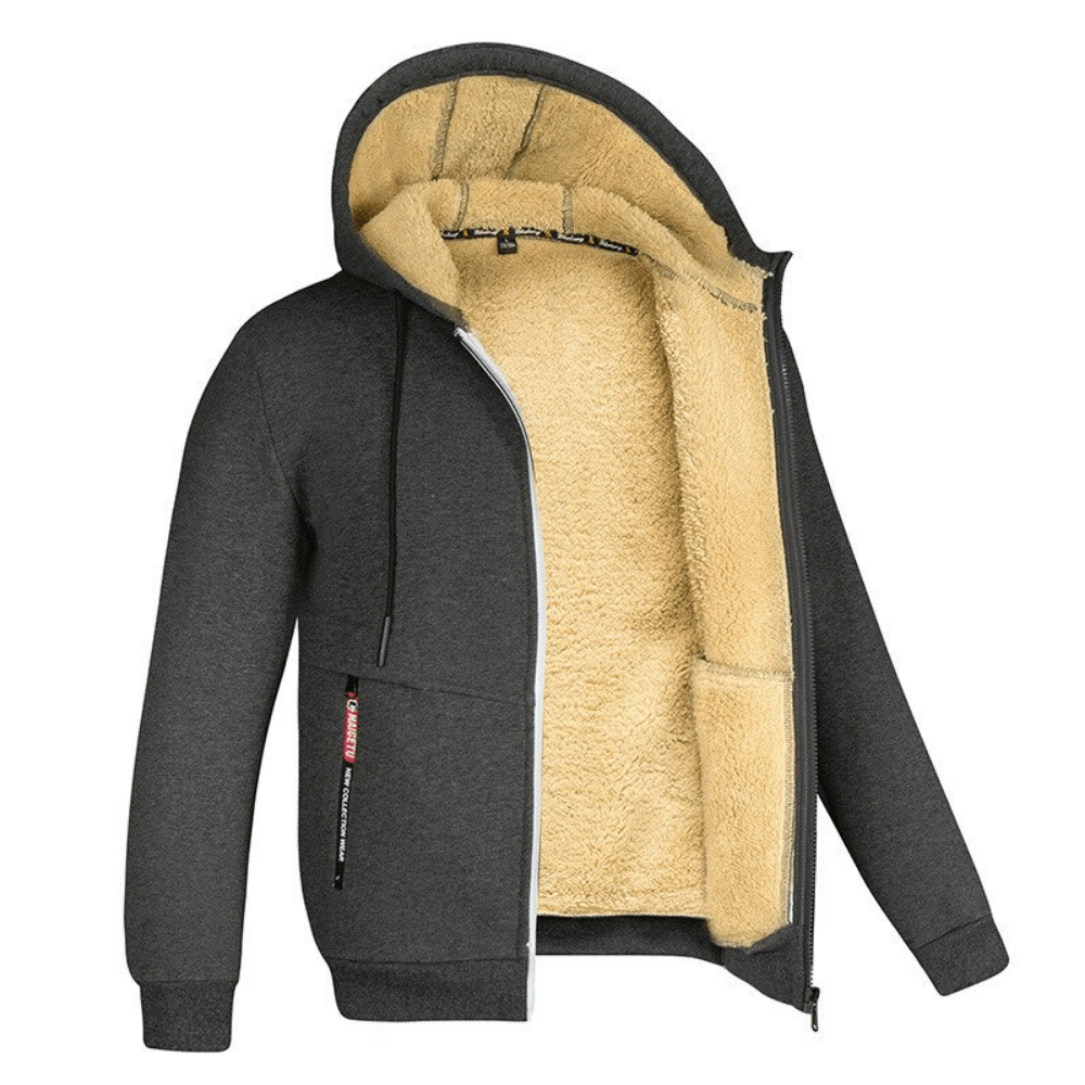 Hoodie Homme Doublé Polaire | Capuche avec Cordon et Fermeture Zippée