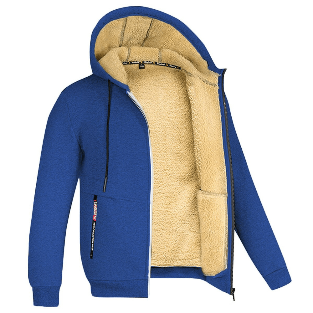 Hoodie Homme Doublé Polaire | Capuche avec Cordon et Fermeture Zippée