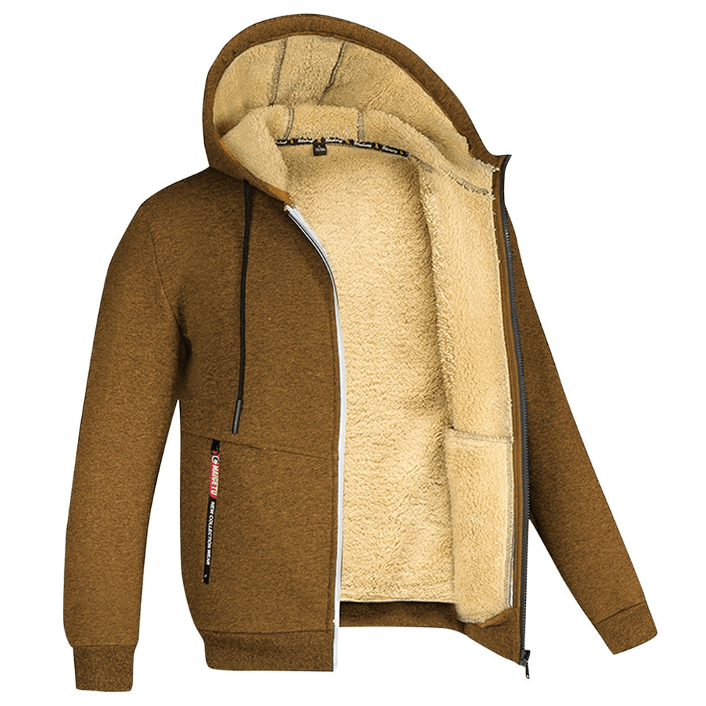 Hoodie Homme Doublé Polaire | Capuche avec Cordon et Fermeture Zippée
