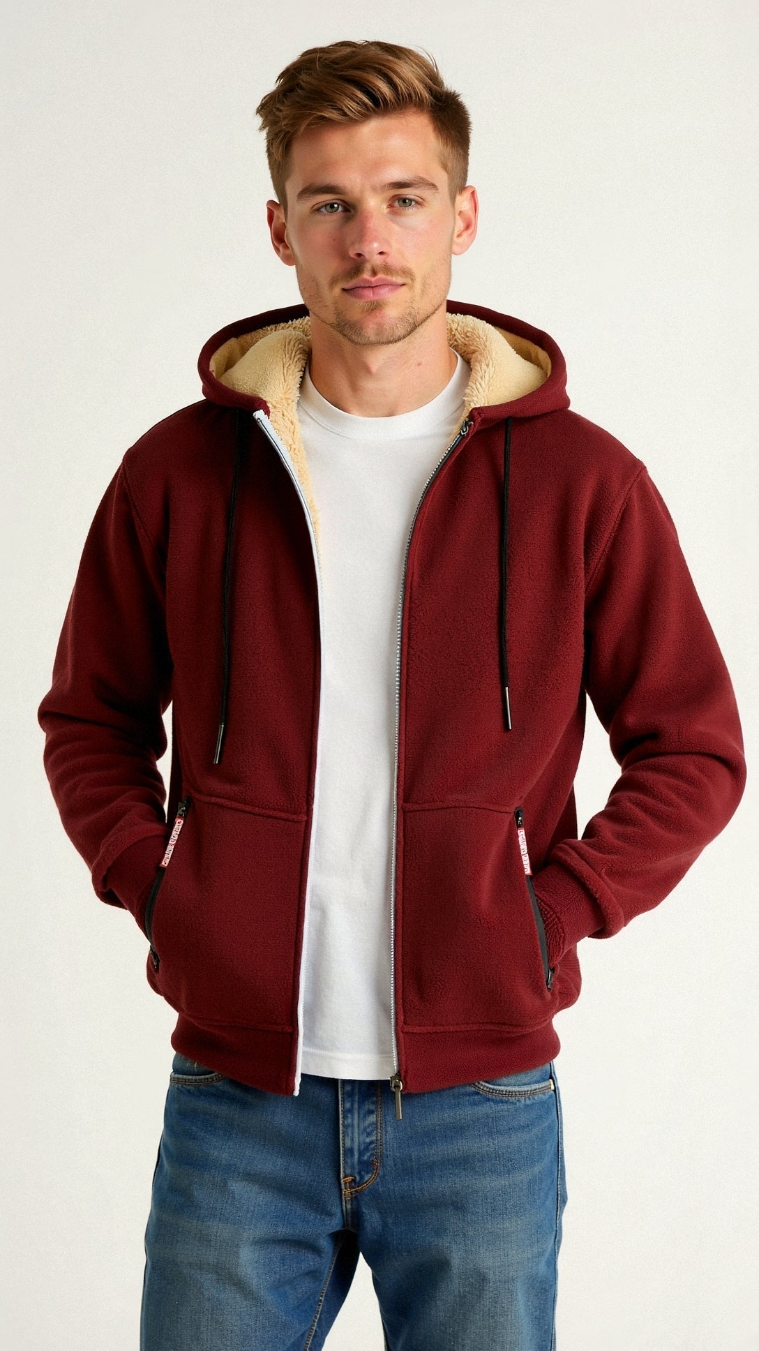 Hoodie Homme Doublé Polaire | Capuche avec Cordon et Fermeture Zippée