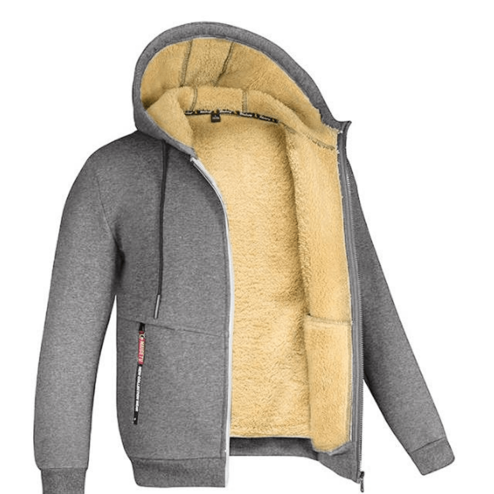 Hoodie Homme Doublé Polaire | Capuche avec Cordon et Fermeture Zippée