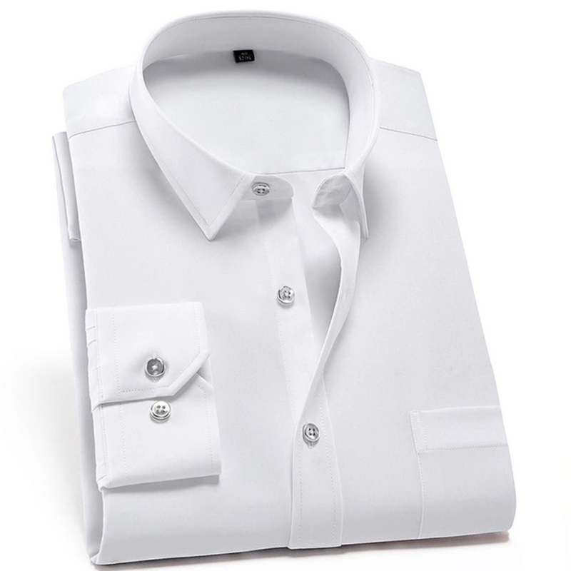 Andréas | Chemise Homme Slim Fit Stretch Manches Longues avec Col Classique Non-Repassage