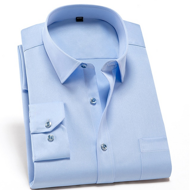 Andréas | Chemise Homme Slim Fit Stretch Manches Longues avec Col Classique Non-Repassage