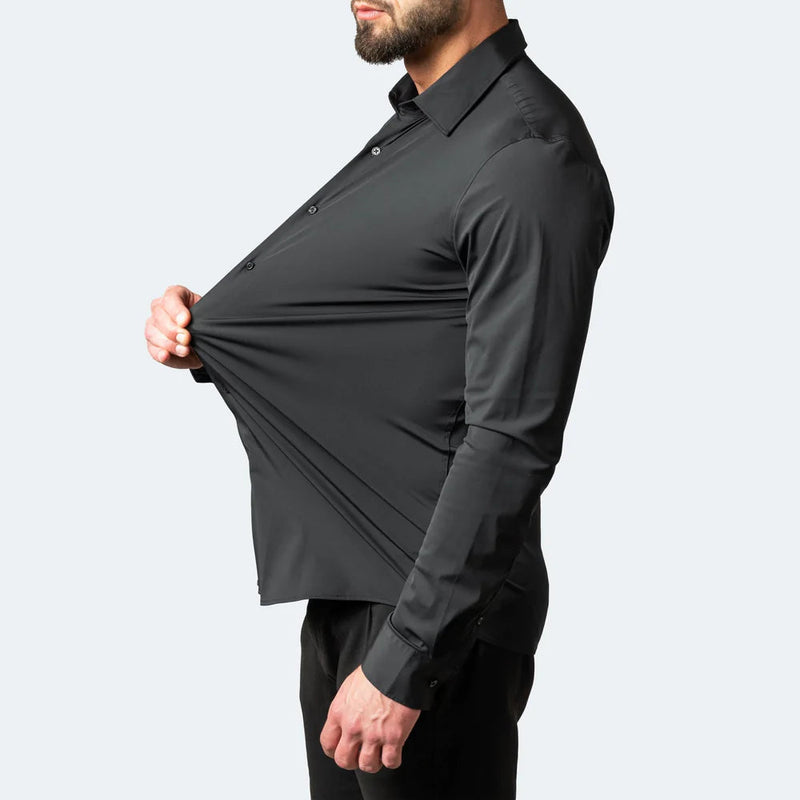 Andréas | Chemise Homme Slim Fit Stretch Manches Longues avec Col Classique Non-Repassage