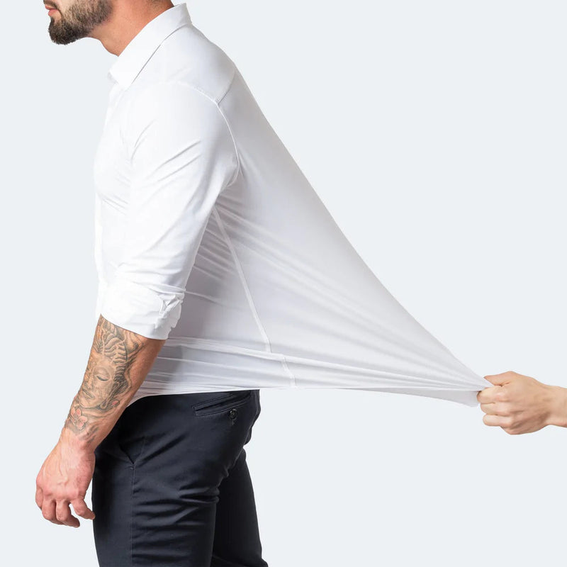 Andréas | Chemise Homme Slim Fit Stretch Manches Longues avec Col Classique Non-Repassage