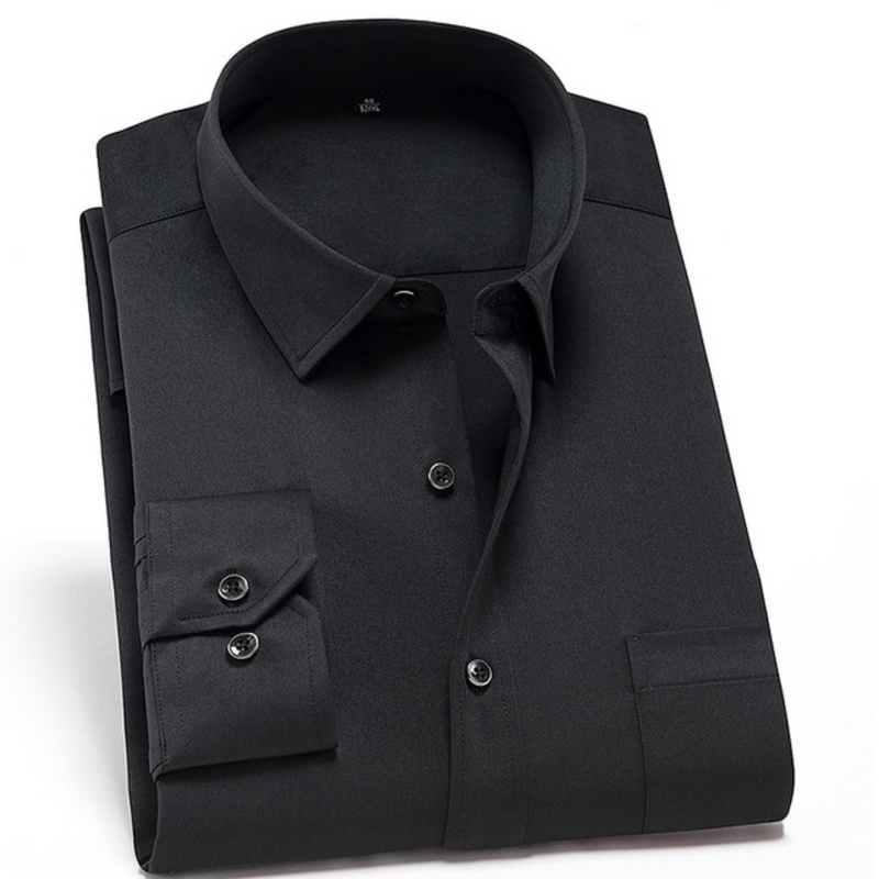 Andréas | Chemise Homme Slim Fit Stretch Manches Longues avec Col Classique Non-Repassage