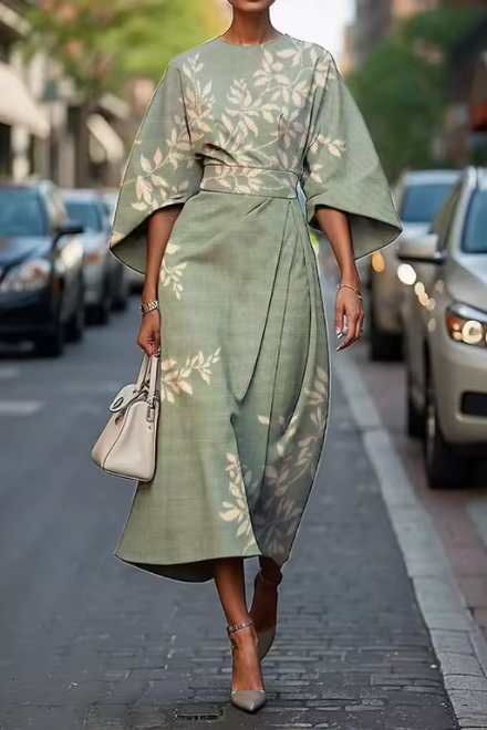 Robe Midi Femme Kimono Élégante