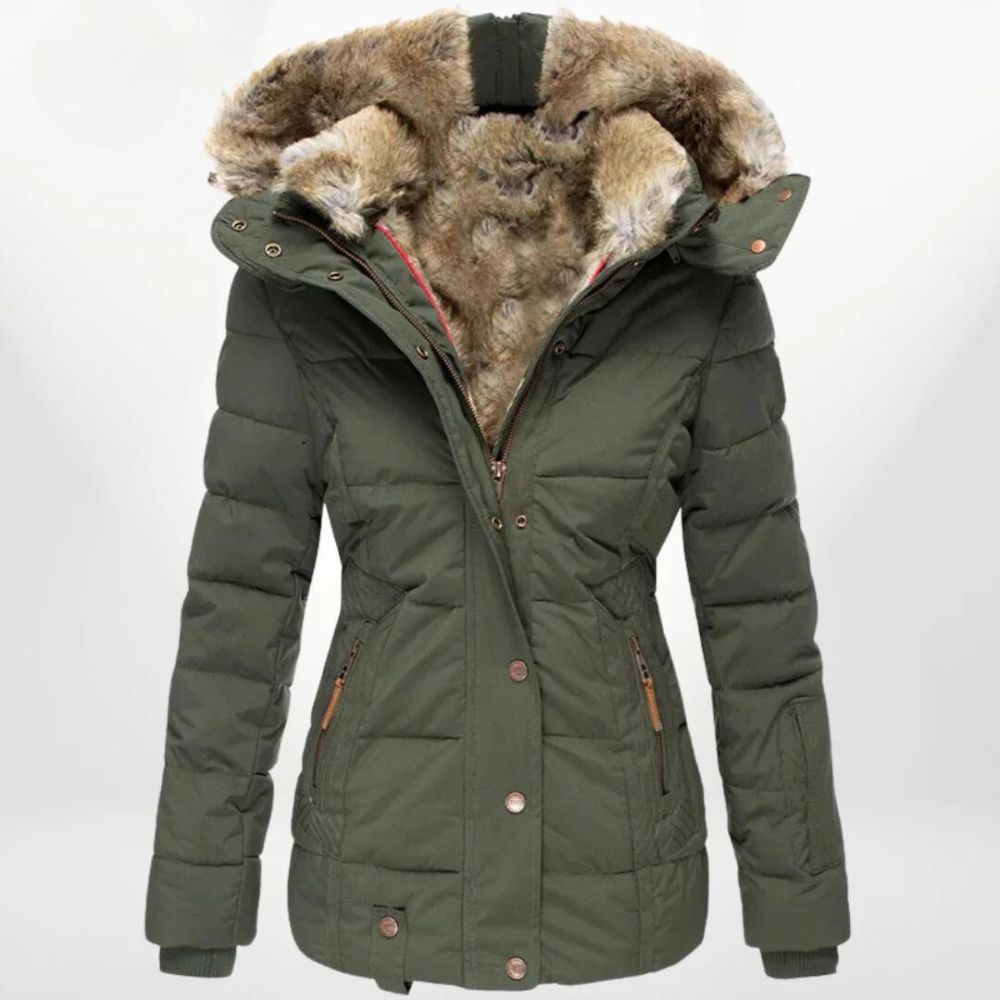 Joséphina | Manteau Matelassé Femme en Coton avec Capuche Amovible