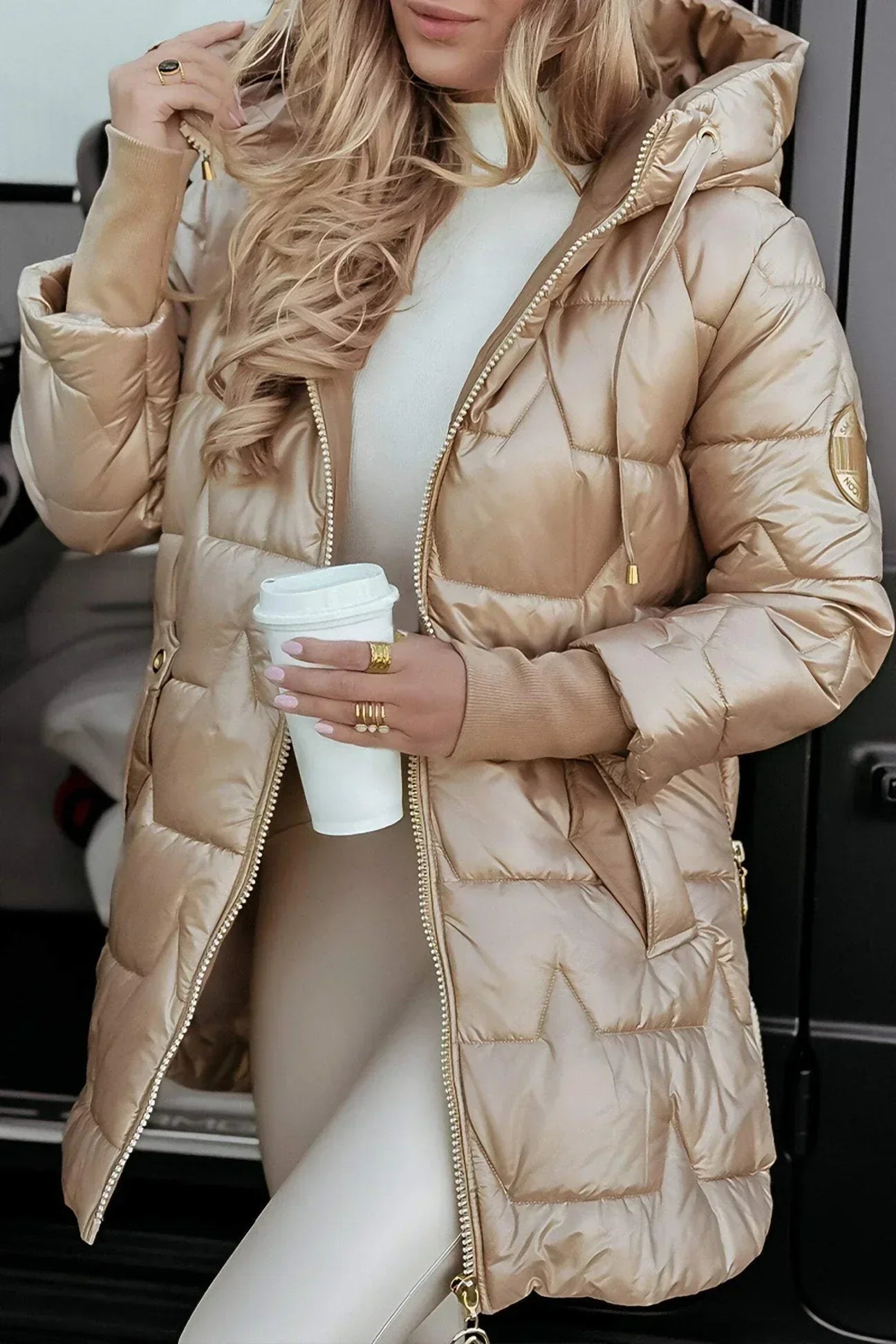 Urban Chic Coat Femme | Longue Doudoune Légère et Chaude avec Capuche
