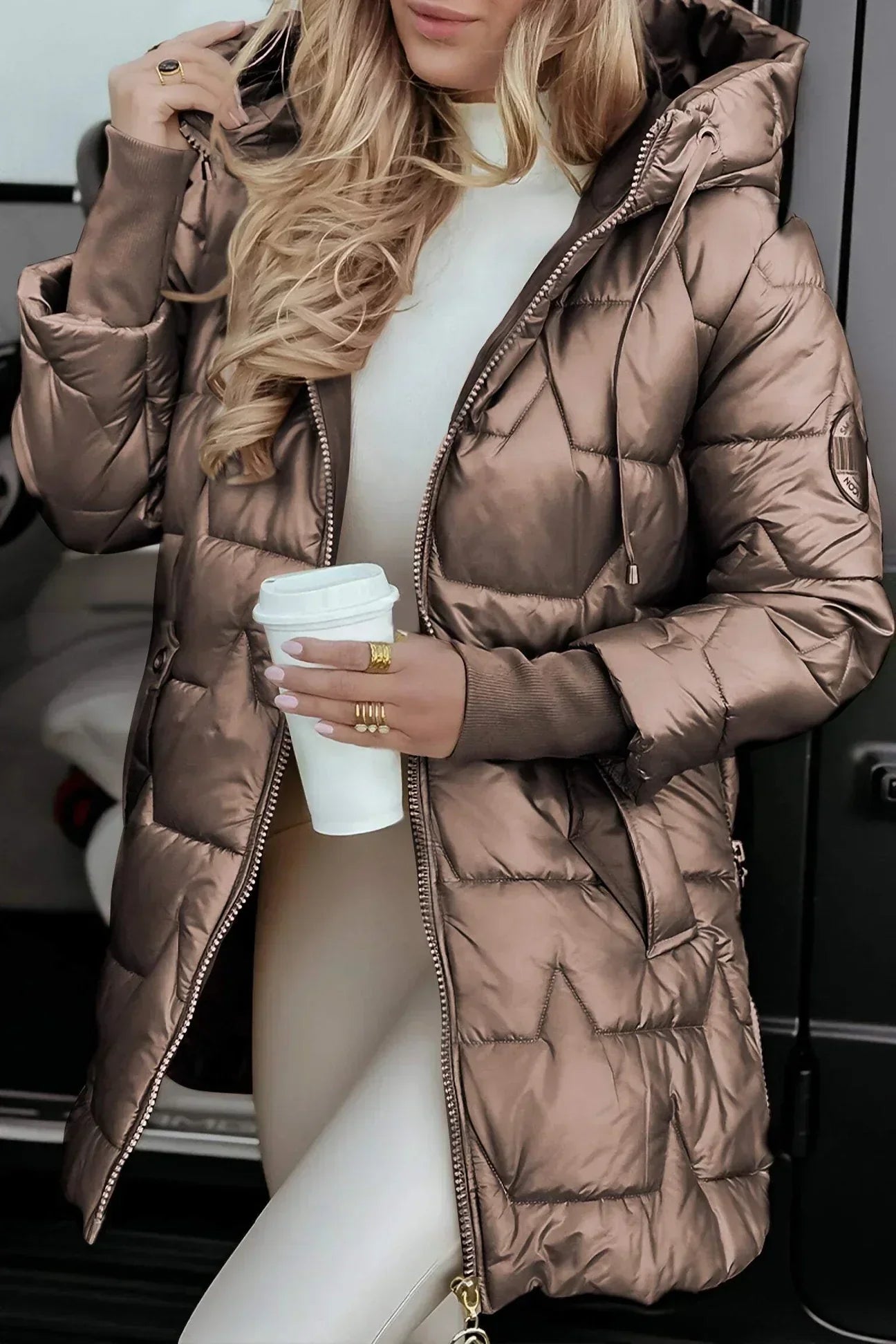 Urban Chic Coat Femme | Longue Doudoune Légère et Chaude avec Capuche