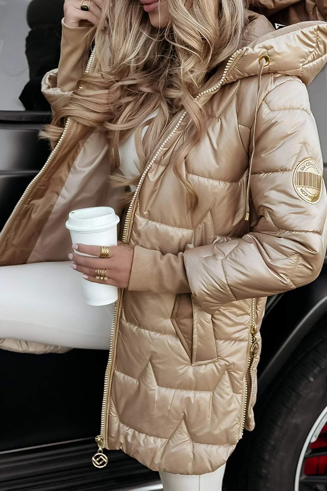 Urban Chic Coat Femme | Longue Doudoune Légère et Chaude avec Capuche