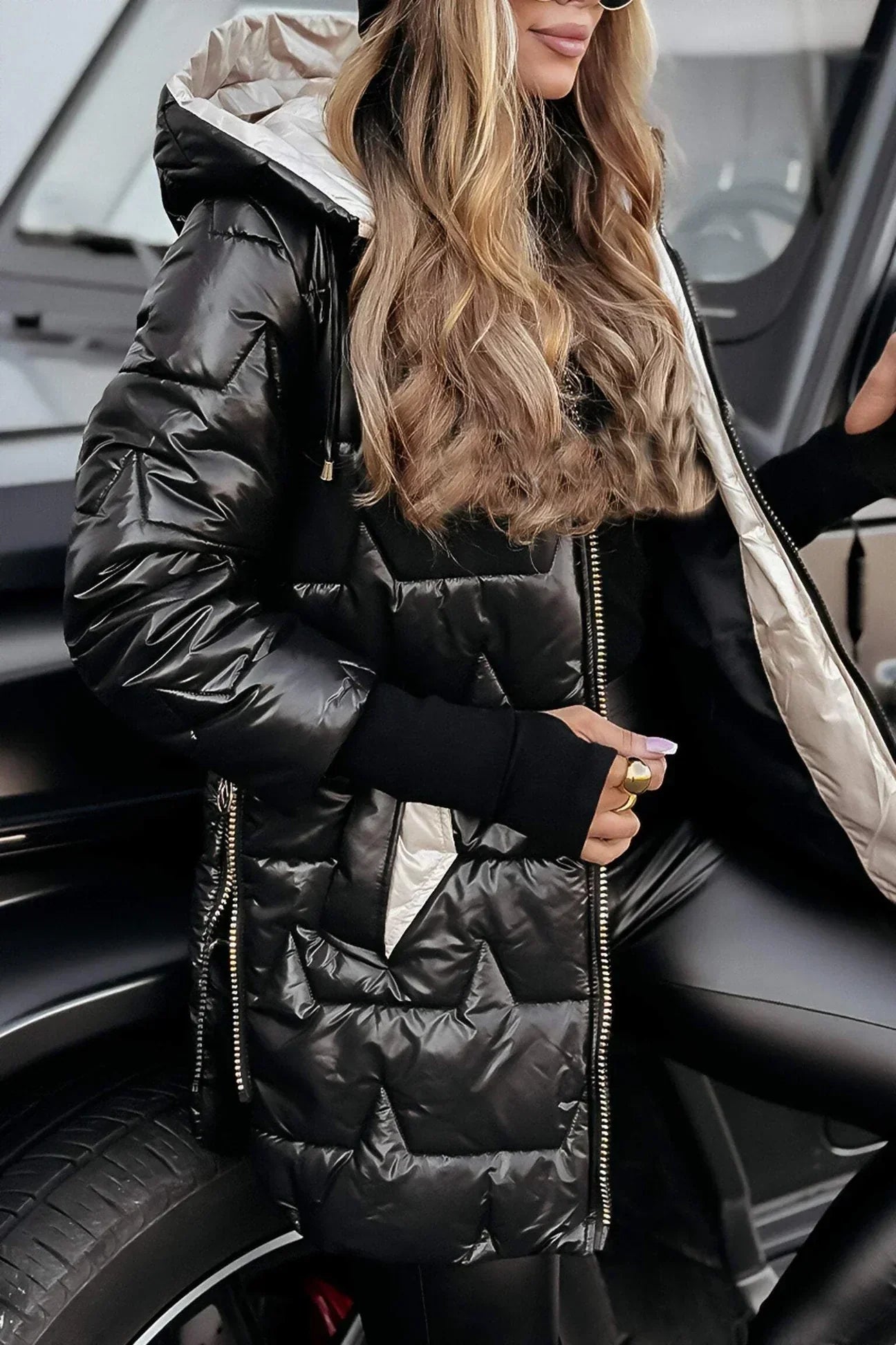 Urban Chic Coat Femme | Longue Doudoune Légère et Chaude avec Capuche