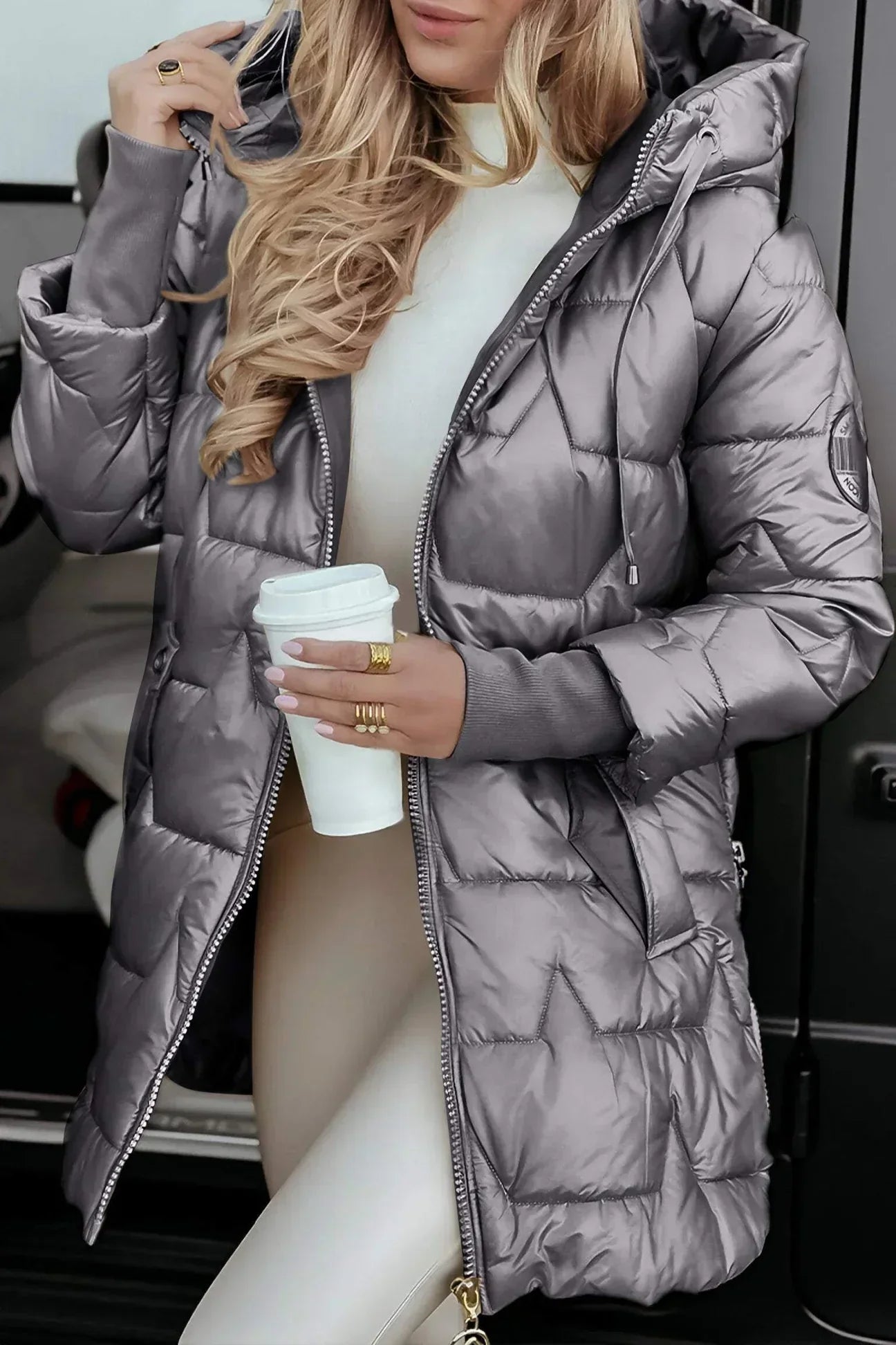 Urban Chic Coat Femme | Longue Doudoune Légère et Chaude avec Capuche