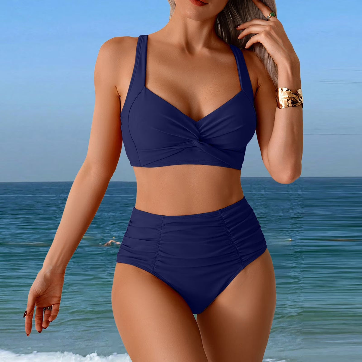 Maillot de Bain Femme Taille Haute Élégant et Confortable au Style Moderne