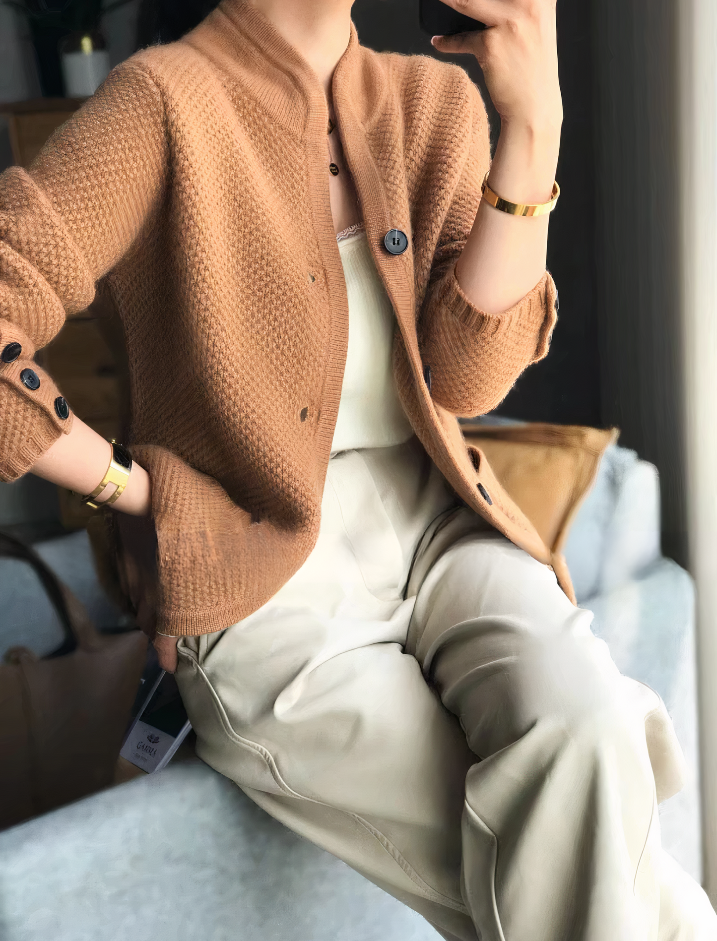 Cardigan Femme Décontracté | Tricot Chic à Boutons
