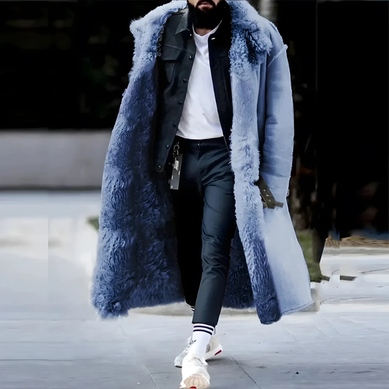 Hugh | Manteau Long Homme Oversized, Doublure Fleece Chaude et Confortable
