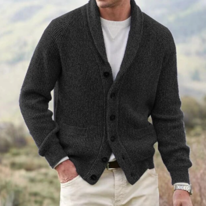Cardigan en Maille Classique Homme à Col Châle | Élégance Intemporelle et Confort Moderne