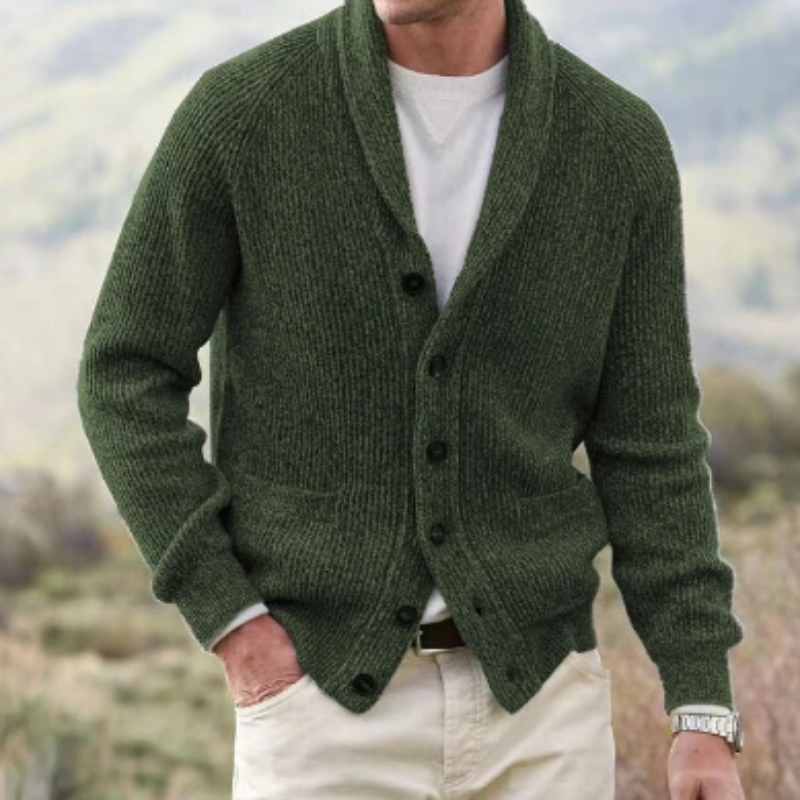 Cardigan en Maille Classique Homme à Col Châle | Élégance Intemporelle et Confort Moderne
